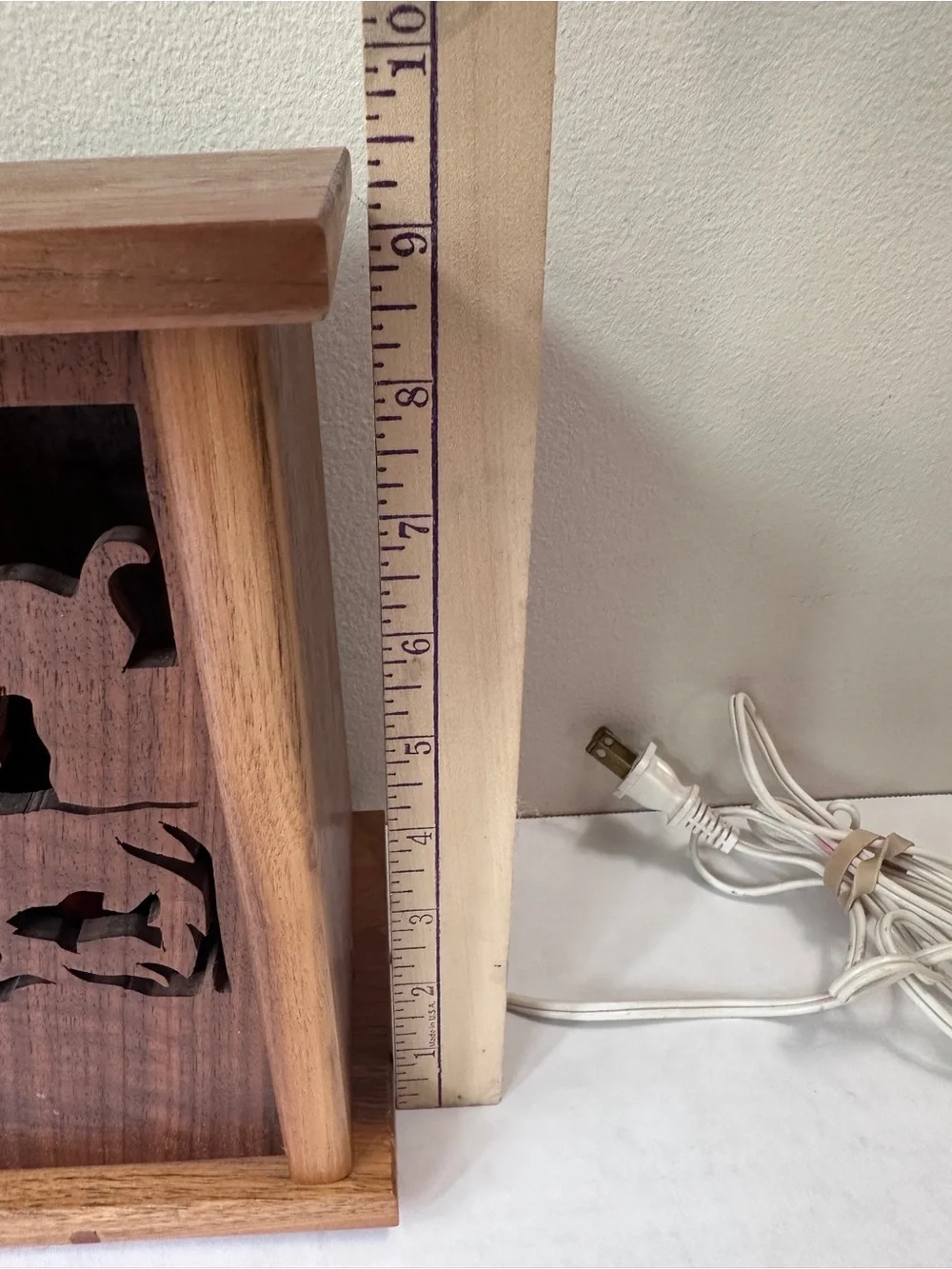 Vintage Handmade Wooden Silhouette Light Box Night Lamp Interchangeable Slats